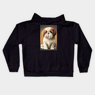 Super Cute Shih Tzu Portrait Kids Hoodie